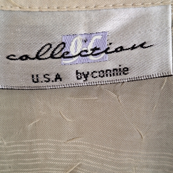 Collection by Connie 2Pc Top SzXL Lined Tank W Over Shirt Creme Silky Shiny Nice - Picture 3 of 16